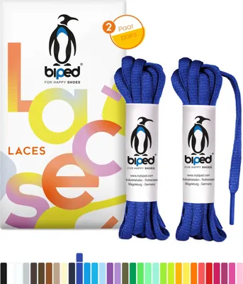 Produktbild von biped LACES 2 Paar rei√üfeste Schn√ºrsenkel aus Polyester oval 6 mm z2912(#18 royal blue,90 cm)