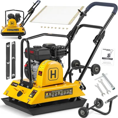 Zdjęcie produktu dla Zagęszczarka gruntu ubijak skoczek HIGHER 100kg 6,5KM LONCIN +mata +koła