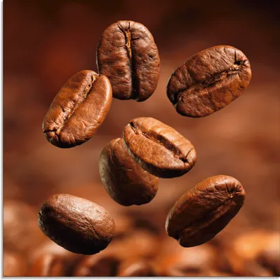 Produktbild von ARTland Glasbild Nahaufnahme von Kaffeebohnen Größe: 20x20 cm