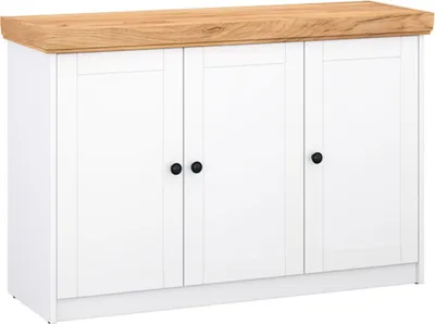 Image de Commode Sky Buffet 135x41x82cm blanc Chêne doré Craft