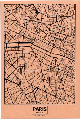 Produktbild von UNUS Deko Wandbild Kork Stadtkarte Paris mit Stecknadeln