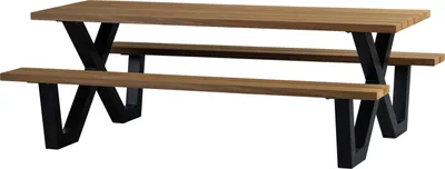 Produktbild von WOOOD Tablo Picknicktisch - 4 Personen - Sitzgruppe Outdoor Gärtenmöbel - 75x210x145 cm