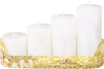 Image de Bougies de l'Avent Bougies rustiques d5x6/8/10/12cm 4pcs