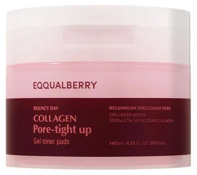 Produktbild von EQUALBERRY Collagen Poren-Tight Up Gel-Toner-Pads, 140 ml/60 Stück