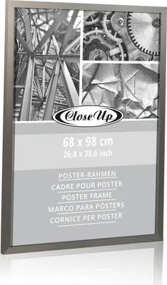A collage of abstract images and text on a poster frame.