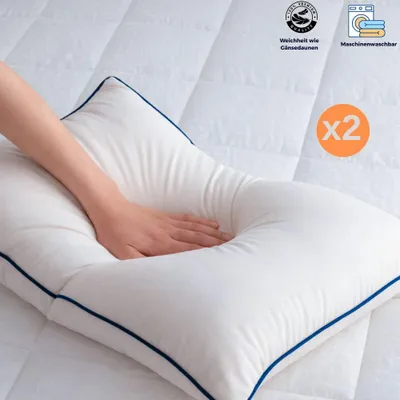Produktbild von 2 Stück Climate Nano Gel Pillow Hotelkissen 50x70 cm, 1100 g, 100% Baumwolle Außenstoff