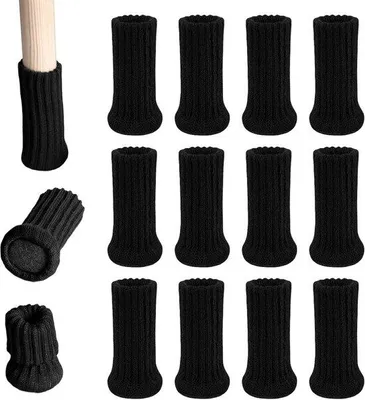 Produktbild von Famanu Stuhlsocken für quadratische Stuhlbeine - strapazierfähige Filzsocken - Bodenschutz für runde Stuhlbeine