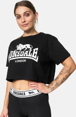 Image de Frauen T-Shirt Cropped GUTCH COMMON Noir/Blanc M Lonsdale