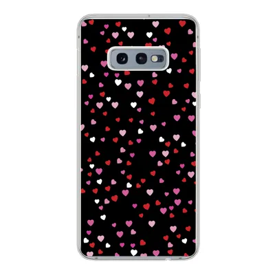 Produktbild von MuchoWow® Handyhülle Schutzhülle Hülle für Samsung Galaxy S10e Eine Illustration mit Herzen auf einem schwarzen Hintergrund Silikon Softcase Handy Hülle - Handy