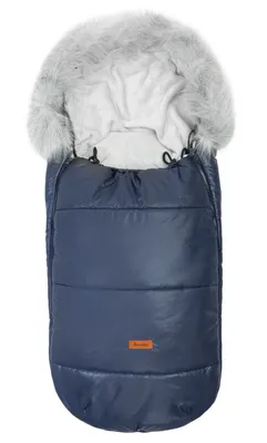Produktbild von SENSILLO - Fusack Kinderwagen Winter - Auenstoff Wasserabweisend - 100x50cm - Perle / Marineblau