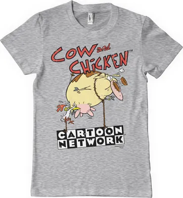 Produktbild von Cow and Chicken Balloon T-Shirt - Small - HeatherGrey