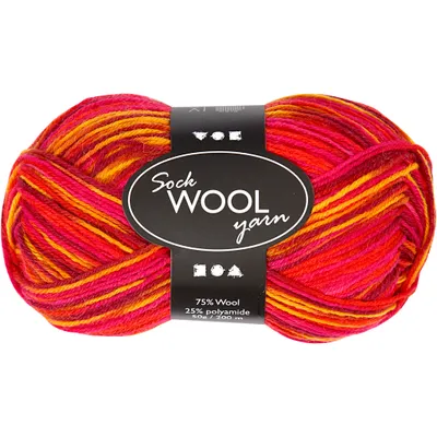 Produktbild von Creativ Company Sockengarn Red Orange, 200 cm