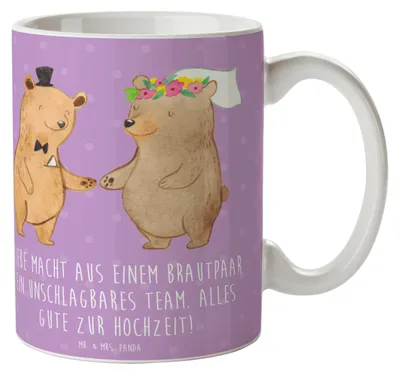 Produktbild von Mr. & Mrs. Panda Geschenktasse Unschlagbares Brautpaar - Lavendeltraum - Geschenk, Heiraten, Heirat, Unterstützung, Ehe, Kaffeetasse, Verlobung, Hochzeitsgeschenk, Becher
