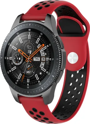 Produktbild von Strap-it Samsung Galaxy Watch 46mm Sportarmband (Rot-Schwarz)