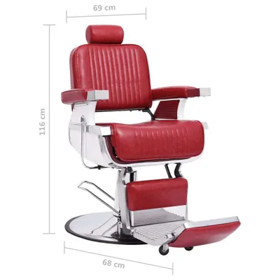 Obrázok produktu pre vidaXL Kadernícke kreslo červené 68x69x116 cm Imitácia kože