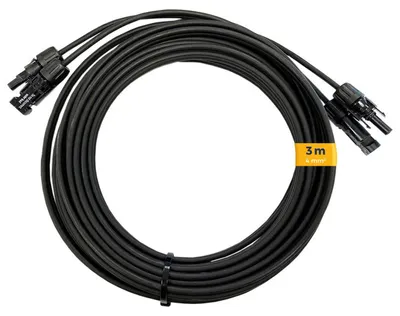 Produktbild von Kleines Kraftwerk Solarkabel Verlängerung 4mm² – 3 m (Paar), MC4 beidseitig montiert – 0% MwSt – PV Kabel für Solarpanel & Balkonkraftwerk, KI-generiertes Bild