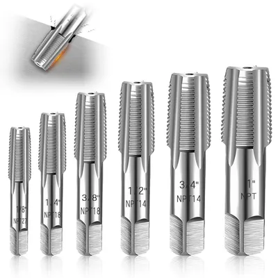 Imagen del producto de Juego de 6 brocas para roscar NPT de diferentes tamaños