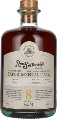 Produktbild von Ron Sostenible 8 Years Old Experimental Rioja Cask 43% Vol. 0,7l