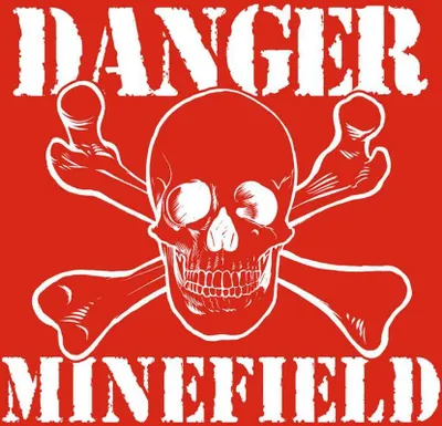 Produktbild von vianmo Holzschild 30x40 cm Danger Minefield Schädel