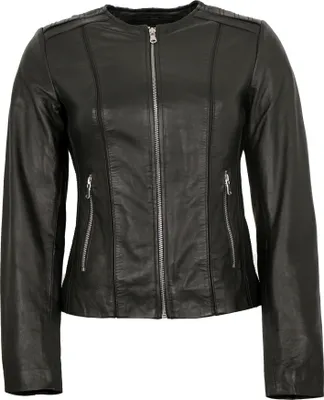 Produktbild von 7eleven - Damen Echtleder Lederjacke Lammnappa schwarz