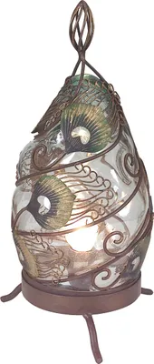 Obrázok produktu pre Näve Leuchten Sklenená stolová lampa "Orient" Sklenená stolová lampa "Orient" Stolové lampy - Sklenená stolová lampa "Orient", stolová lampa z kovu a číreho/priehľadného skla, výška 43 cm, Ø 17 cm, pätica E14