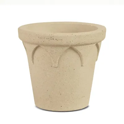 Produktbild von Beige Blumentopf Übertopf Töpferton Keramiktopf, Durchmesser 16cm, Höhe 14,5cm