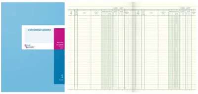 Produktbild von König & Ebhardt 8610641 Waren- und Rechnungseingangsbuch A4 hellblau, magenta