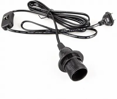 Produktbild von E14 Lampenfassung mit Schalter Netzkabel 3,5m 350SW schwarz