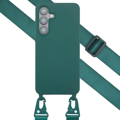 Image de Selencia Etui en silicone avec cordon détachable pour le Samsung Galaxy S25 FE - Vert foncé