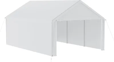 Obrázok produktu pre JOIEYOU 4x6m prístrešky 24㎡ Stan na vybavenie Skladací pavilón Ochrana pred UV žiarením Garážový stan s bočnými stenami a vetracími otvormi Vodotesný prístrešok na náradie z PE tkaniny a kovového rámu Vonkajší prístrešok na auto (biely)