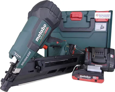 Image de Metabo Akku-Nagler NFR 18 LTX 90 BL (mit Akku 2x 4 Ah LiHD, mit Metabox 340)