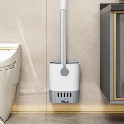 Zdjęcie produktu dla Szczotka toaletowa z pojemnikiem 54 cm - biała