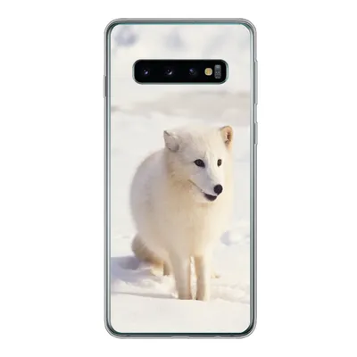Produktbild von MuchoWow® Handyhülle Schutzhülle Hülle für Samsung Galaxy S10 Fuchs - Schnee - Weiß Silikon Softcase Handy Hülle - Handytasche