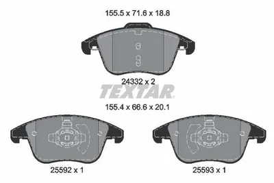 Obrázok produktu pre Brzdové doštičky Textar pre Ford Mondeo V