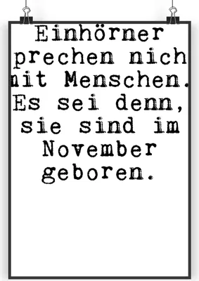 Produktbild von Mr. & Mrs. Panda Bild Einhörner sprechen nicht mit... DIN A3 - Schwarz - Geschenk, Wandbild, Sprüche, Deko, Einhorn, Posterdruck, Unicorn, Freundin, Wanddekoration