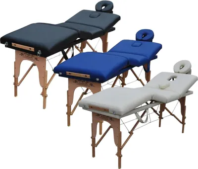 Zdjęcie produktu dla Stół do masażu – drewniany – profesjonalny – składany i regulowany – długość 180 cm – kolor czarny