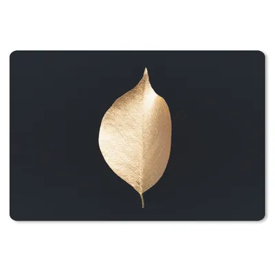 Produktbild von MuchoWow® Mauspad Mousepad Blätter - Gold - Schwarz - Pflanzen - Luxus 27x18 cm - Mousepads - Maus Mat - Pad - Mausunterlage - Büroartikel - Desk Matten