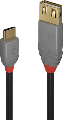 Obrázok produktu pre Lindy 36897 USB kábel USB 2.0 0,15 m USB A USB C Schwarz, Grau