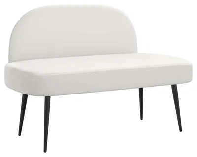 Image de vidaXL Banc rembourré avec dossier, blanc, 110 x 60 x 76 cm