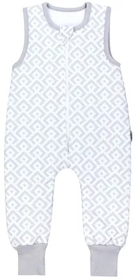 Produktbild von TupTam Baby Ganzjahresschlafsack mit Füßen - 2,5 TOG - - Unisex, Farbe: Raute Grau Weiß, Größe: 80-86