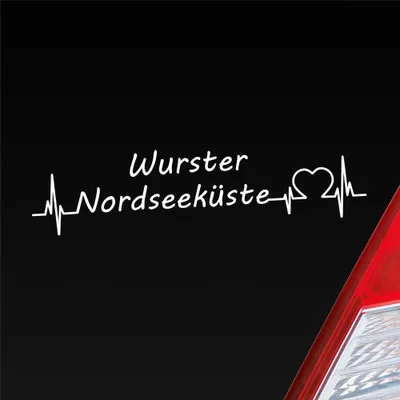 Produktbild von Auto Aufkleber Wurster Nordseeküste 19x5 cm Weiss Matt Sticker Heckscheibenaufkleber