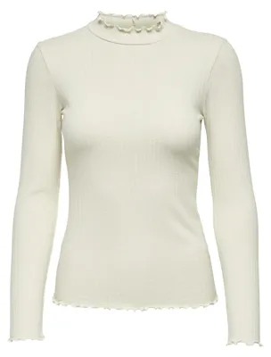 Image de JDY Chemise fine à manches longues Basic Stretch Col rond Col montant Longsleeve Taille : S