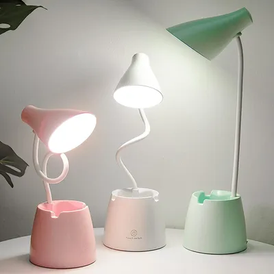 Produktbild von Schreibtischlampe Kinder,LED Dimmbare 24 Led,3 Helligkeitsstufen USB Wiederaufladbar Touch-Schalter für Lesen,Studieren,Arbeit,Grün