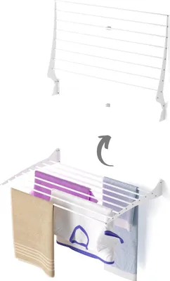 Immagine prodotto di Foxydry Fold - Portabiancheria salvaspazio da montare a parete in alluminio