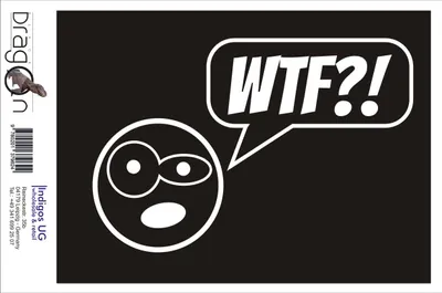Produktbild von Aufkleber / Autoaufkleber - JDM / Die cut / Auto / OEM - Wtf emoticon - 210x140mm silber - Heckscheibe / Heckscheibenaufkleber