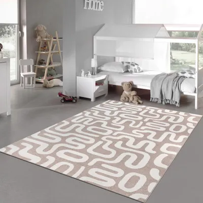 Immagine prodotto di Tappeto per la camera dei bambini con motivo a linee - moderno e di facile manutenzione Dimensioni - 80 x 150 cm
