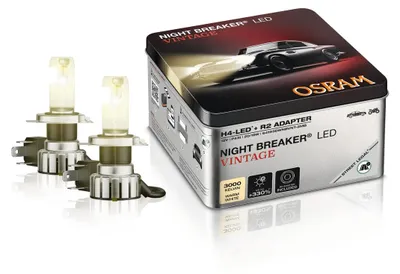 Obrázek produktu pro 2x OSRAM H4 + R2 NIGHT BREAKER LED VINTAGE teplá bílá žlutá 3000K legální na silnici