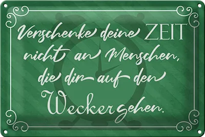 Produktbild von Blechschild Spruch 30x20cm verschenke deine Zeit nicht