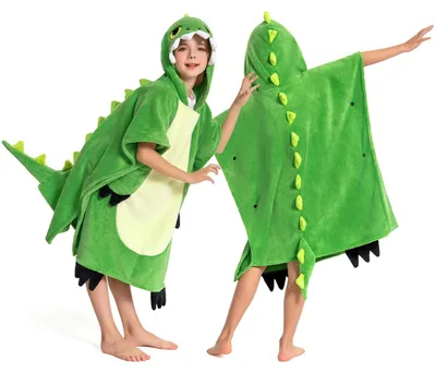 Produktbild von Kinder Strandponcho mit Kapuze - Weich und Absorbierend Dinosaurier