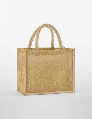 Produktbild von Westford Mill W473 | Natural Starched Jute Midi Bag Einkaufstasche - Farbe: Natural/Natural - Größe: 30 x 30 x 19 cm